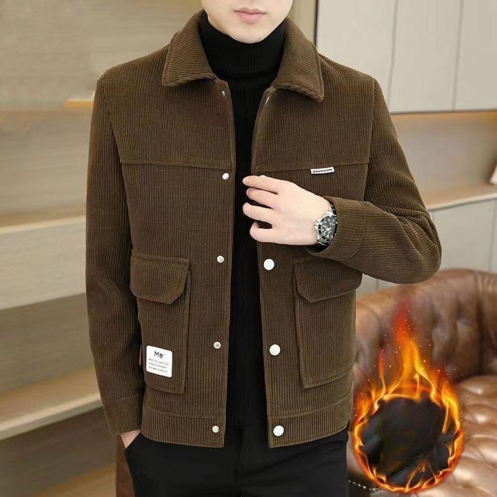 A Mature Korean-style Trendy Lapel Casual Jacket for Men in Autumn and Winter