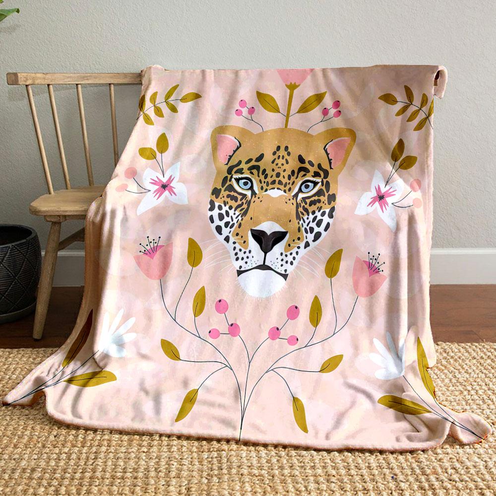 Floral Leopard Bliss print blanket soft and cozy perfect for the living room bed sofa or a nap,gift