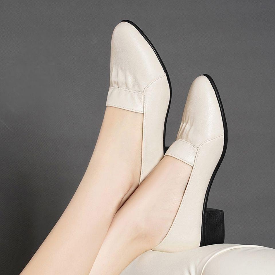 Summer summer new Chinese women's shoes single shoes women's soft-soled thick-heeled casual work shoes