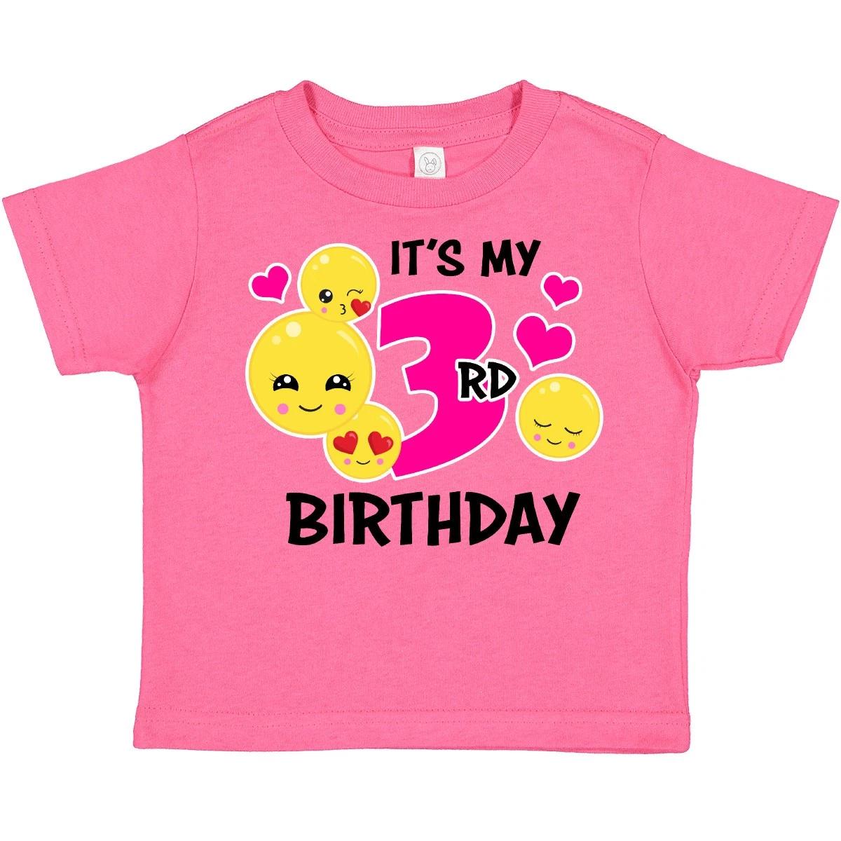 Inktastic Its My 3rd Birthday With Smiling Emoticons Toddler T-Shirt Birthdays 130