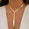 Sexy Gothique Réglable Plat Serpent Longue Chaîne Collier pour Femmes Vintage Tissage Lien Torsadé Tour de Cou Poitrine Esthétique Bijoux de Cou Nouveau