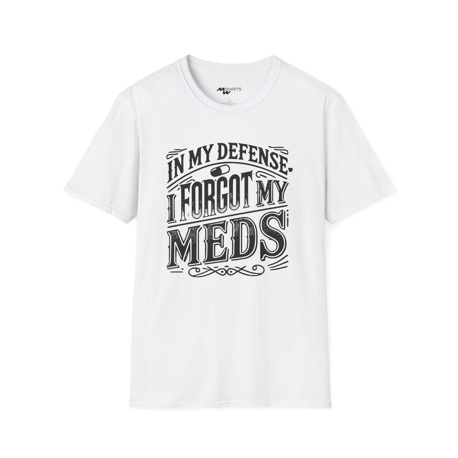 Vintage Engraving T-Shirt: In My Defense, Funny Graphic Tee 3XL