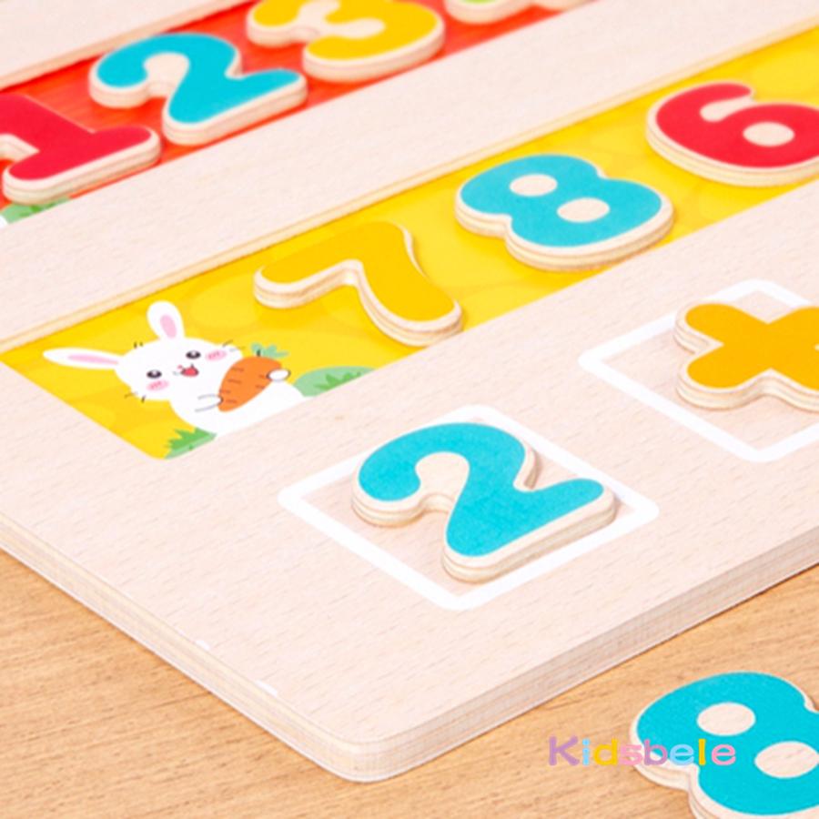 Montessori Addition And Subtraction Of Numbers Math Toys For Toddlers Color Cognition Learning Board Toys Wooden Counting Game