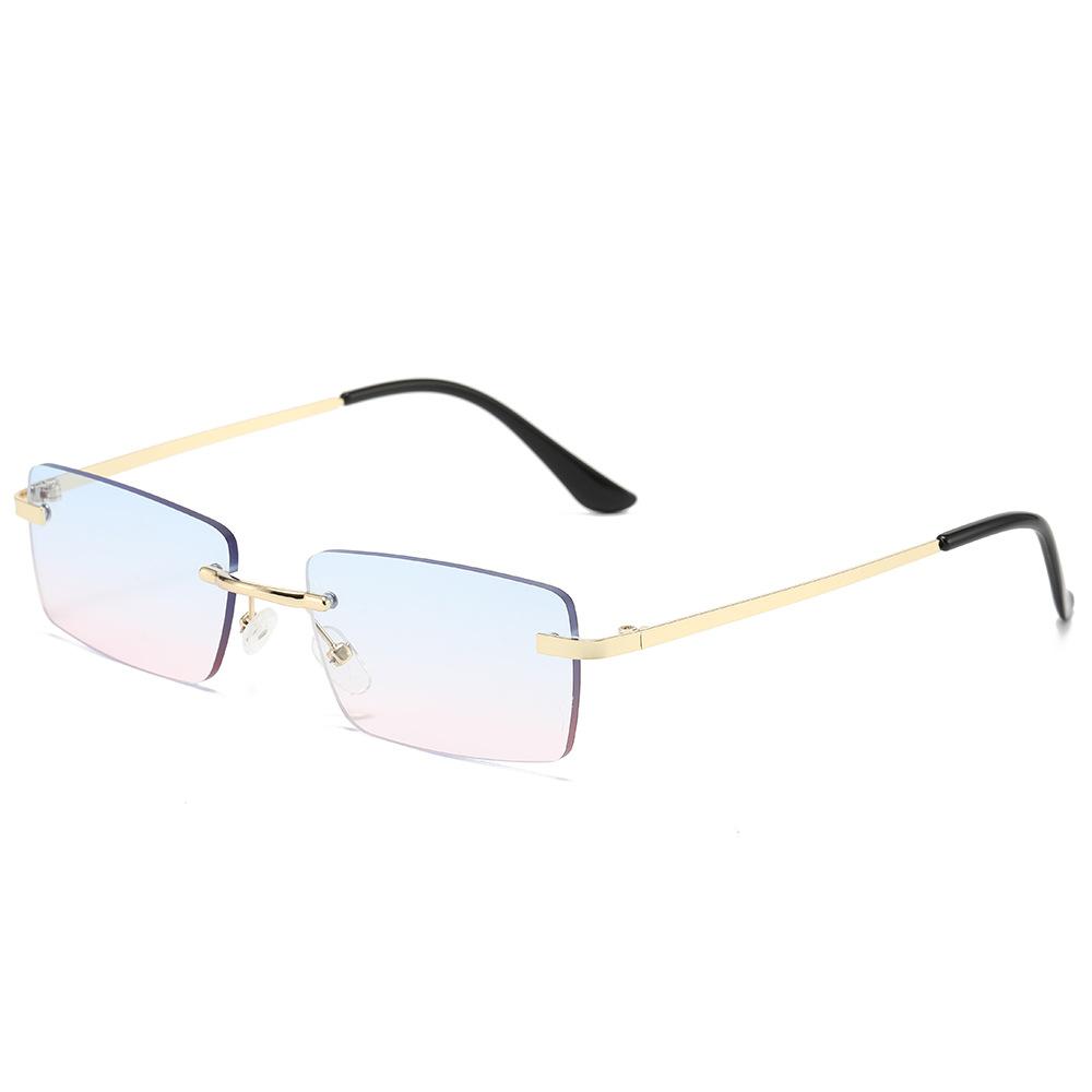 New Rimless Sunglasses Women Men Frameless Rectangle Sun Glasses Travel UV400 Protection Shades Cycling Driving Goggles