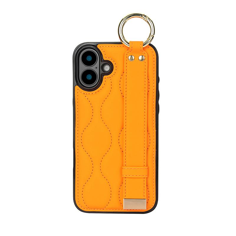 Ring Wristband Phone Case for IPhone 16 Pro Max 15 Plus 14 13 Mini 11 12 7 8 XS XR SE 2 3 Solid Color Leather Protective Cover