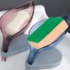 1pc - Leaf-Shaped Self-Draining Soap Dish - Oval Plastic Holder For Bathroom Easy Clean