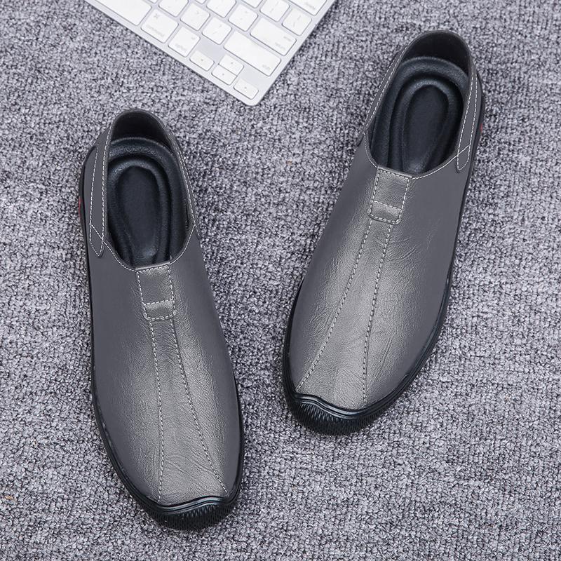 Genuine Leather Men Loafers Moccasins Men Business Dress Shoes Handmade Leather Shoes Men Flats