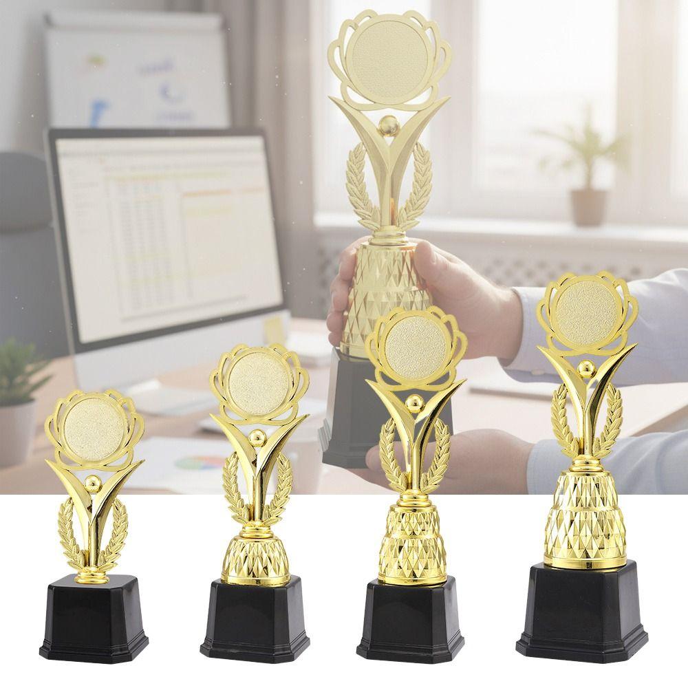 Gold Color Gold Trophy 20.5/23.5/26.5/27.5 CM Plastic Trophy Creative Award Cup  Ceremony