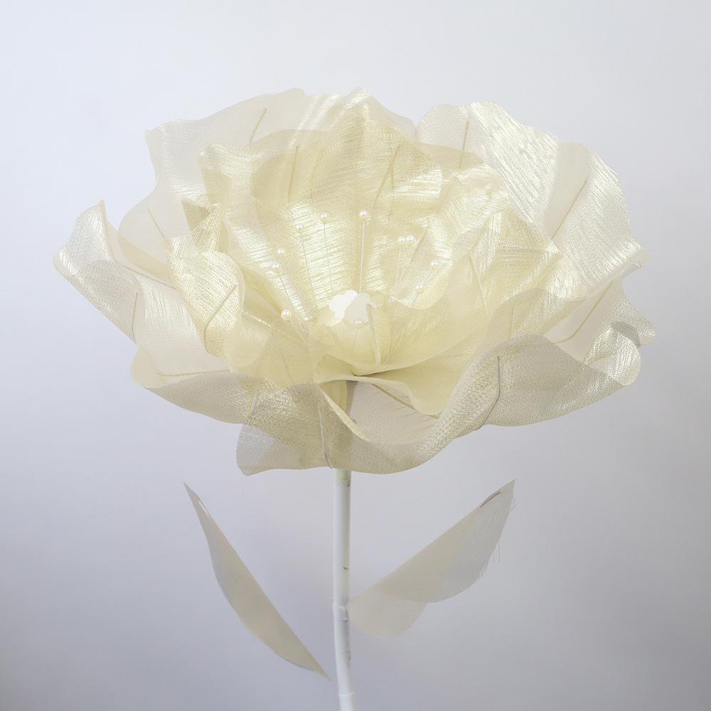 Papoula de seda artificial realista rosa grande cabeça de flor decoração para festa em casa pétalas fofas em camadas exibição de chão flores falsas