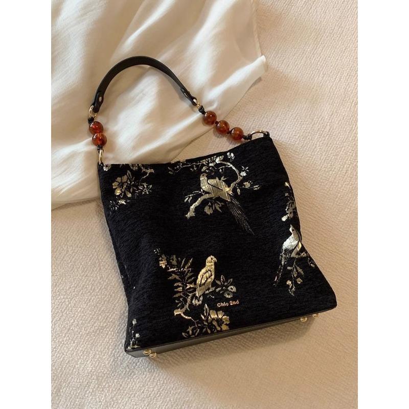 

Сумка-тоут для подмышек с вышивкой в китайском стиле, новая, большой емкости, новая, в китайском стиле, сумка-тоут в древнем литературном стиле