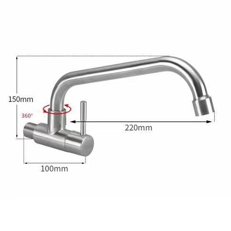 Easy Installation Wall Mounted Faucet 304 Stainless Faucet 304 Stainless Steel