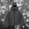 Autumn Ins Double Hat Hooded Zipper Light Plate Y2K Masked Hoodie Jacket Men's and Women's Top
