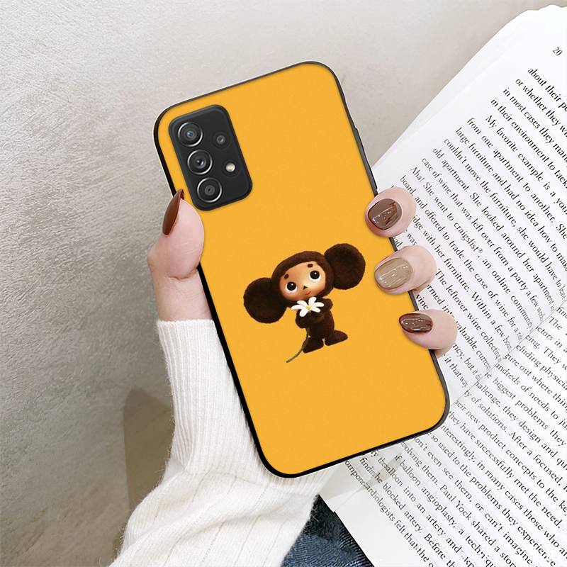 RUICHI pouzdro na telefon Čeburaška pro Samsung Galaxy A02 A12 A21 A22 A32 A41 A42 A51 A71 A72 skořepina