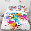 Soccer Duvet Cover Set Football Sport Galaxy Background Polyester Comforter Cover King Queen Twin Full Size For Kids Boys Girl