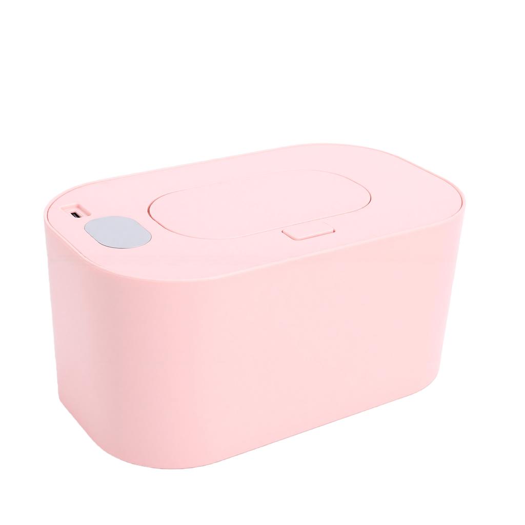 USB Wipe Warmer Top Heating Large Capacity Holds 80 Wipes Baby Wet Wipes Warmer Dispenser Pink