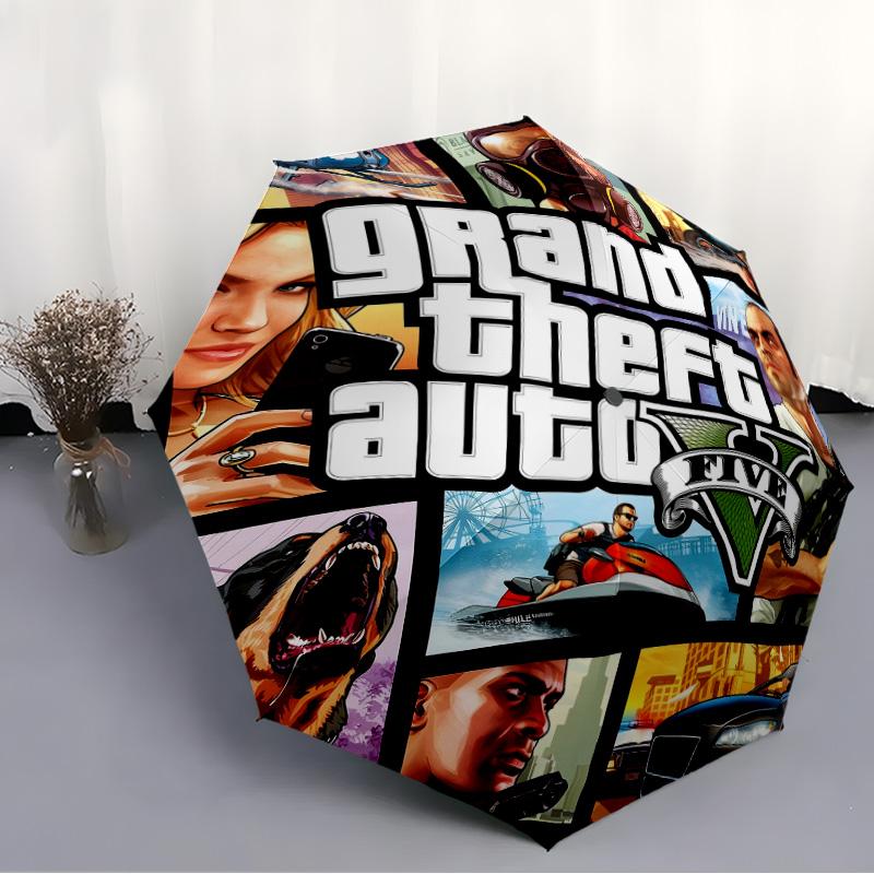 1pc GTA Umbrella, Sun Protection, And UV Shielding. It Has Eight Sturdy Ribs for Outdoor Use And Perfect As a Holiday Gift