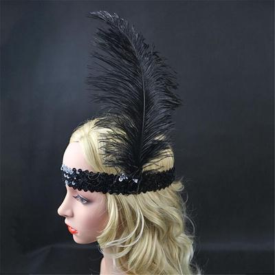 [brisand] Headpiece Feather Flapper Headband Great Gatsby Headdress Vintage