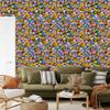 Wild Flowers Wallpaper Gold and Purple for Living Room and Bedroom 50x1000