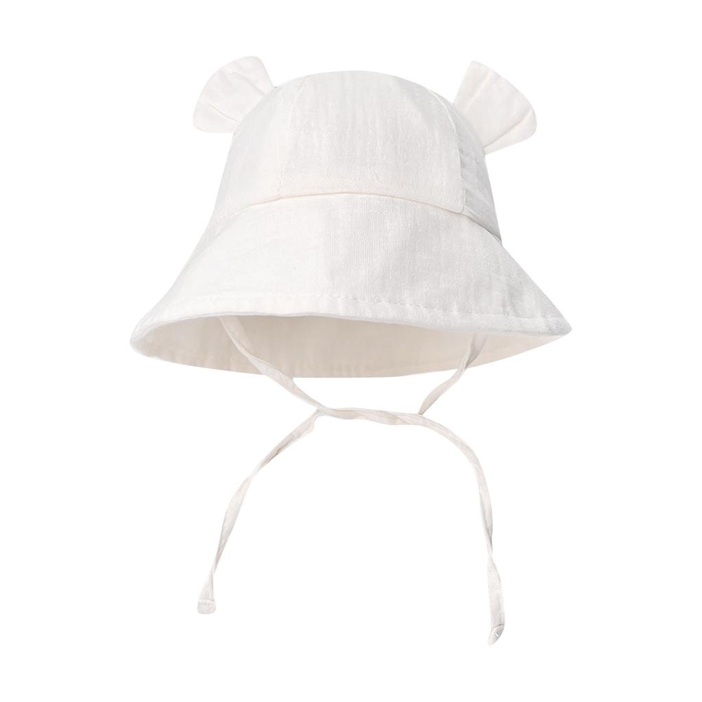 Summer Baby Solid Color Pot Hat European And American Baby New Ear Bucket Hat Children's Sun Hat