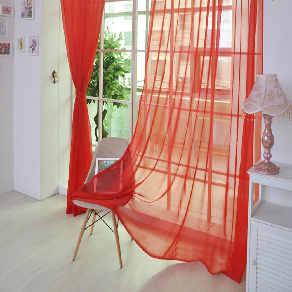 1 Pezzo Tasca per Asta Tenda Arcobaleno Tenda in Garza Monocolore per Soggiorno Voile Trasparente Decorazione Matrimonio Tulle per Finestra Camera da Letto Moderna