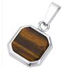 Stainless Steel Square Pendant Necklace Men Long Chain Layered Hip Hop Jewelry Geometric Titanium