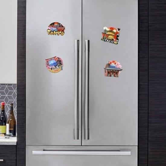 Refrigerator magnet Japanese cityscape magnetic sticker souvenir travel memorabilia home kitchen decoration set 4 style 2 (random style)