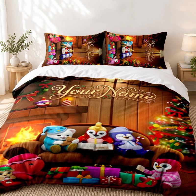 Badanamu Custom Name 3pc set Perfect for bedroom use Comfortable bedding set includes a duvet cover and two pillowcases Ideal birthday or Christmas gi