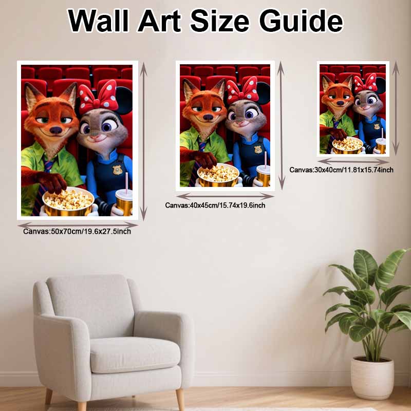 Disney Zootopia Nick Judy Diamond Painting Kit Diamond Hand Embroidery 5D DIY Diamond Art Home Decor Creative Handicrafts Relaxing Gift