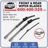Per Ibiza 6J 2008 - 2017 Set 3 Pezzi Tergicristalli Anteriori Posteriori 24"16"13" Parabrezza Finestrino Auto Accessori Hatchback Coupé