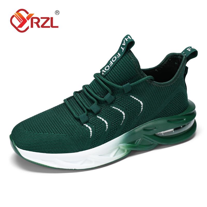 

Men Sports Running Black Jogging Shoes Casual Sneakers White Outdoor Breathable Mesh Air Cushion Tennis Shoes Men 45 зелений