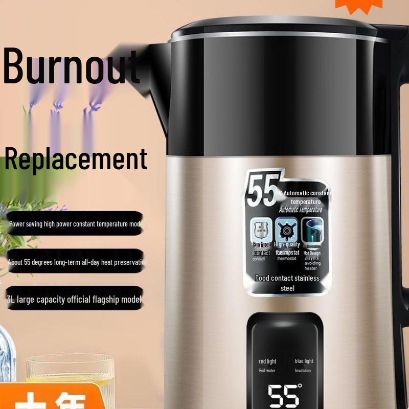 Durable 304 Stainless Steel Electric Kettle: Thickened Insulation, Fast Boil, Auto Power-Off, Large Capacity, Constant Temperature