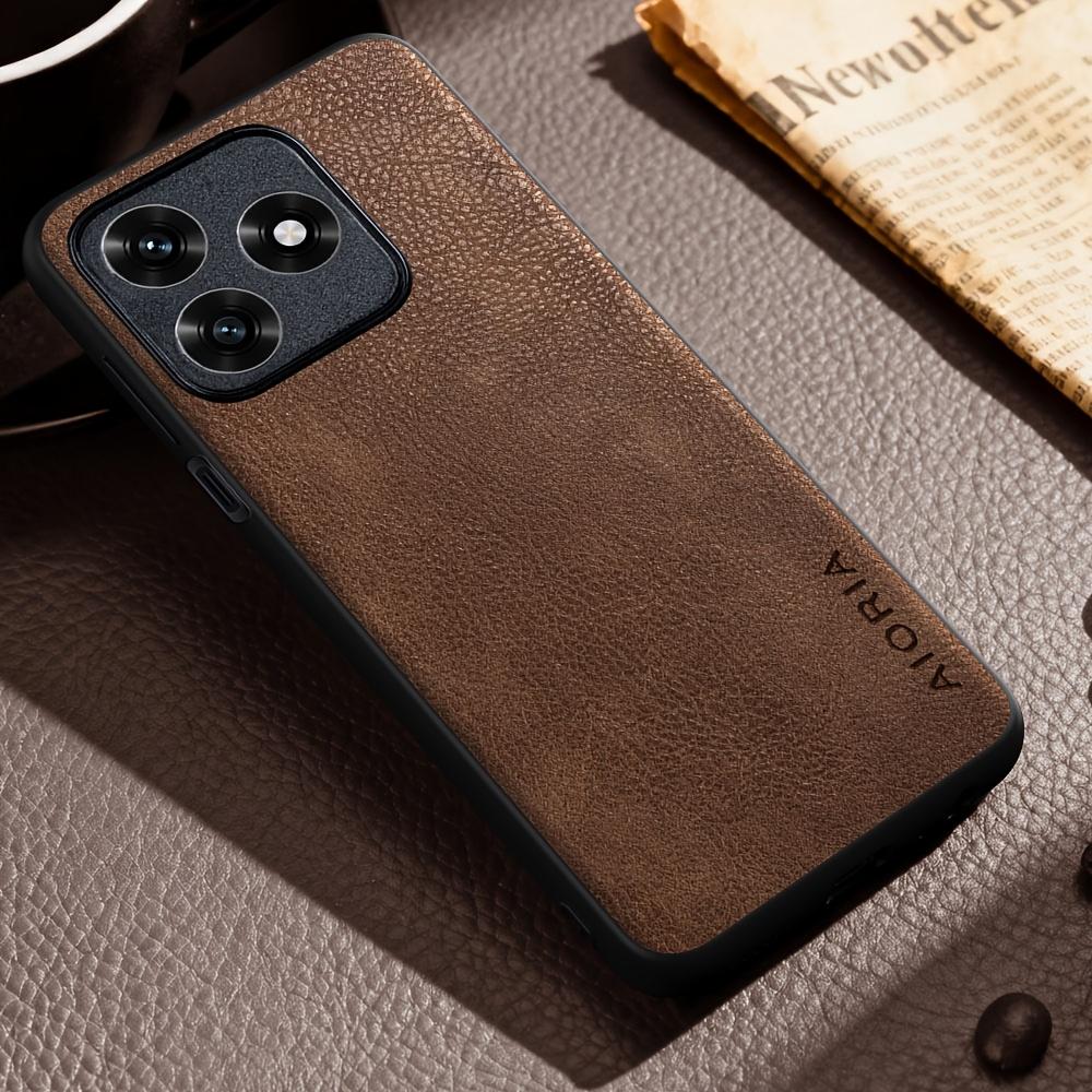 Phone Case: Luxury Case for Huawei Honor X5b X5c X5d Plus Retro Fashion Natural Texture Solid Color Anti-fingerprints Synthetic Leather Precise