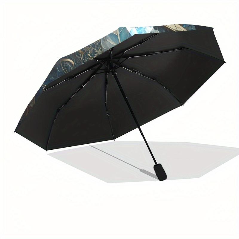 Eagle Eye Feathered Ornament: Mystical Decorative ArtworkUmbrellaPortable 3-Fold Compact Umbrella for Men & Women Gift