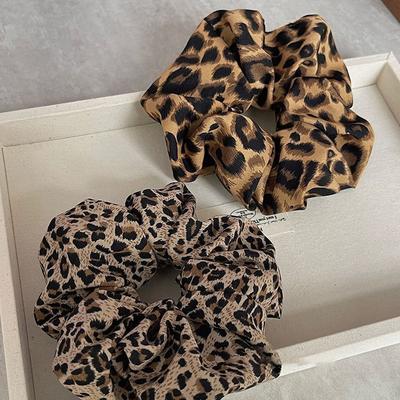 Leopard Print Hair Tie Korea Fashion Hair Rope Oversized Scrunchie For Women High Elasticity Elastic Hair Band Hair Accessories