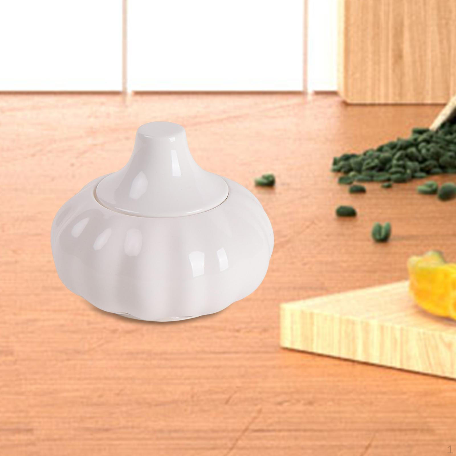 

Ceramic Garlic Storage Container Keeper with Air Vents, Practical Versatile, Jar for