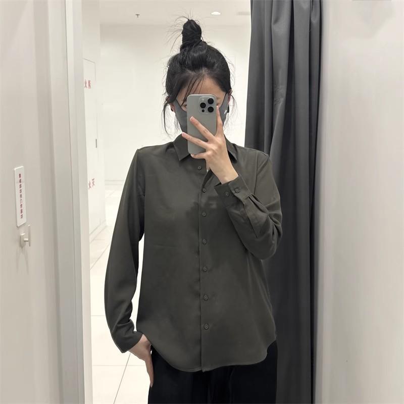 1116 Women's Fancy Long Sleeve Shirt Thin Air Conditioning Shirt Easy Care Commuter Versatile Business Shirt 169117