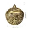 Brass Tea Canister with Dragon Motif Heavy-Duty Lid