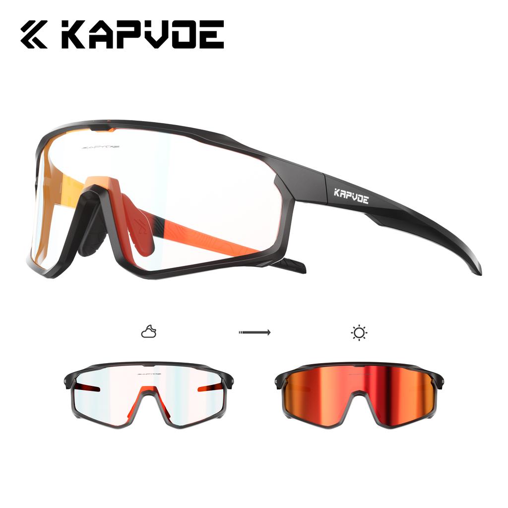 Kapvoe Photochromic Cycling Sunglasses for Men Glasses MTB Bike Road Bicycle Sports Protection Goggles UV400 Hiking Eyewear