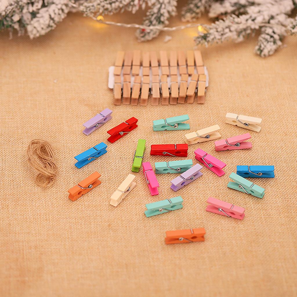 20Pcs/lot DIY Clothespins Paper Pegs Stationery Wooden Photo Clips Craft 3.4cm