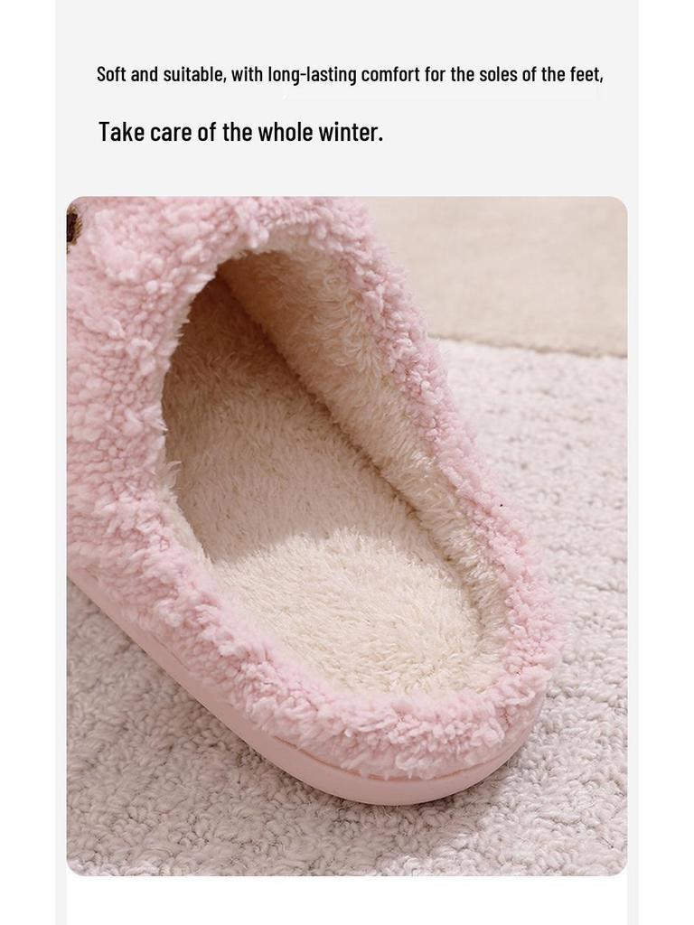 Warm Cartoon Cotton Slippers - Non-Slip Soft Sole for Women & Men, Perfect for Home This Autumn and Winter
