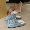 Hollow Bag Head Half Slippers Women's 2025 Summer New Outer Wear Thick-soled Casual Cool Slippers Versatile Soft-soled Shoes
