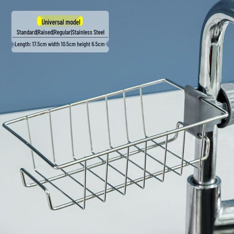 Kitchen Sink Organizer Rack for Dishwashing: Drain Basket for Sponges, Brushes, Scouring Pads, Rags