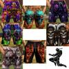 Vintage Skull Fire Ghost Boxing Muay Thai Kickboxing Shorts 3D Print Training Unisex Men Women Quick Dry Fitness Gym Sport Workout