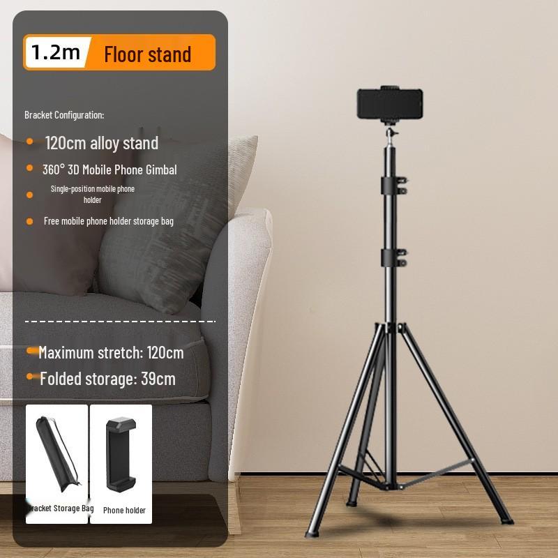 2025 Multi-Camera Pro Live Stream Tripod with Fill Light & Phone Holder
