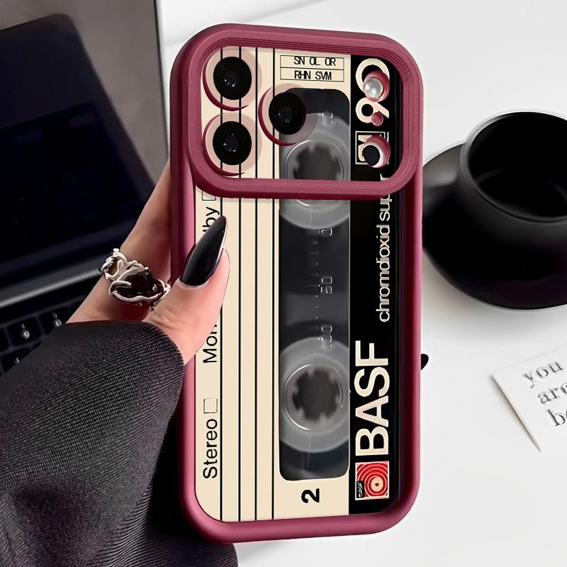 Tape Print Handyhülle für iPhone Air 16e 17 16 15 14 Pro Max 13 12 Pro 15 16 14 Plus Stoßfestes Silikon Weiche TPU-Hülle