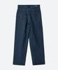MOONSUN M.C Unisex, Loose-Fit Pinstripe Denim Pants / Dark Indigo