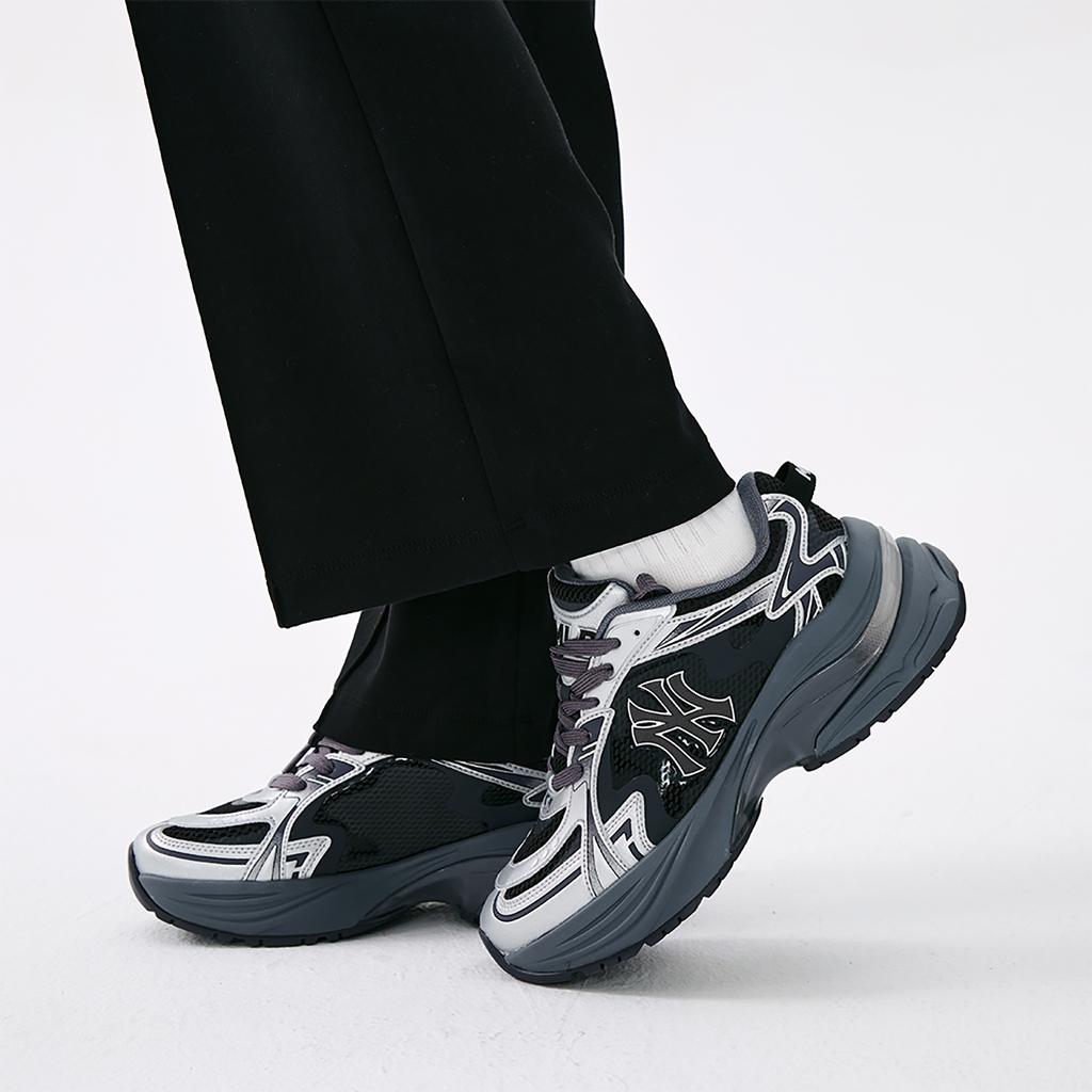 New MLB New York Yankees Height Increasing Breathable Low top Running Shoes Unisex Silver Black 3ARNSPE5N-50SID