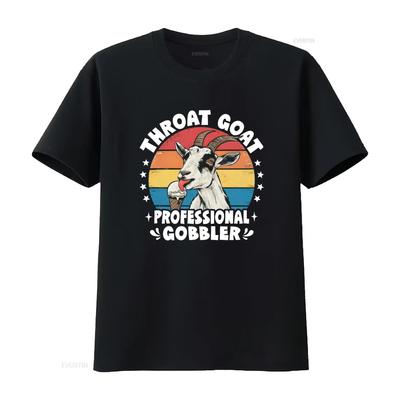 Throat Goat Funny Meme T Shirt Casual Crew Neck Slight Stretch Fabric Regular Fit Print Pattern Perfect For Unisex All Season