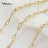 18K Gold Plated Brass Paperclip Chains, 3.5*9mm Cable Chain For Jewelry Making DIY Necklace Bracelet Chains Accessories