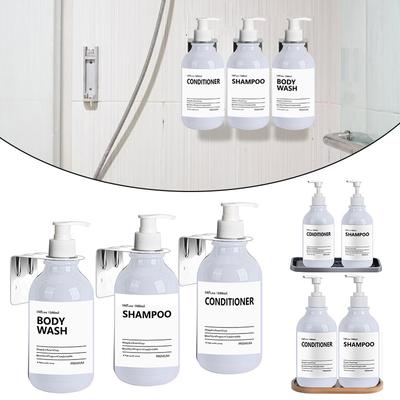 500ML White Lotion Bottle for Wall Mount Shower Soap Bottles with Labels Body Wash Dispensers for Bathroom Kitchen Sink